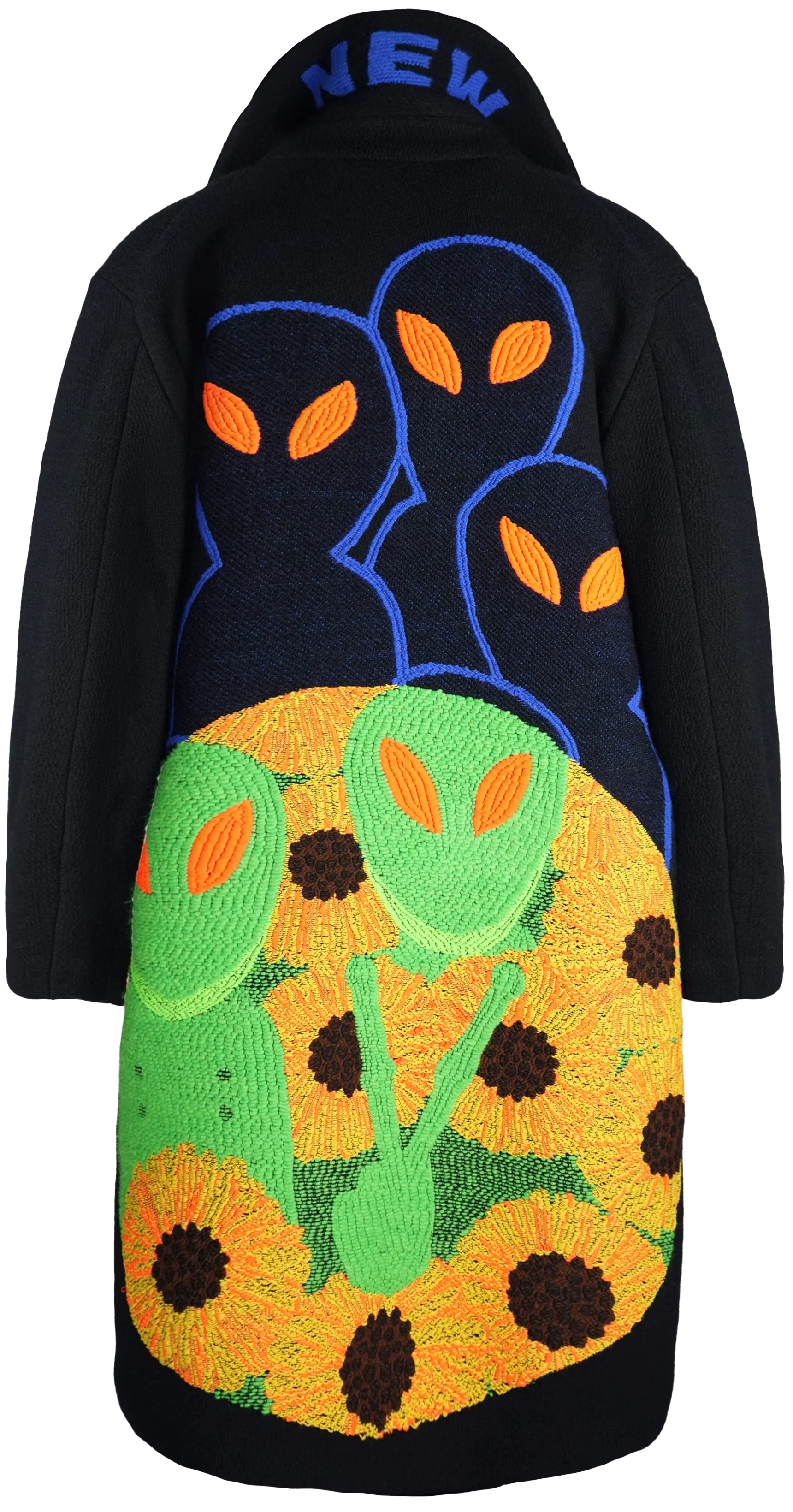 Alien & Sunflowers deep blue coat from NEW FW25/26